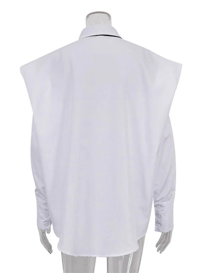 Suit Tie Blouse Loose Long Sleeve White Shirts ’s Street Temperament Camisas De Mujer New
