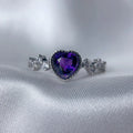 Elegant Amethyst Heart Ring