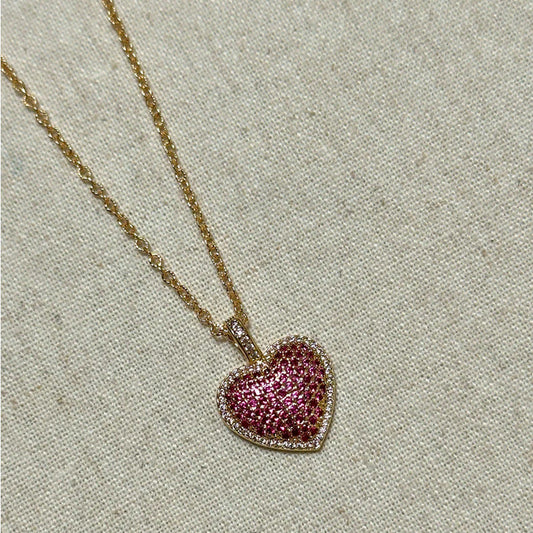Romantic Ruby Heart Necklace