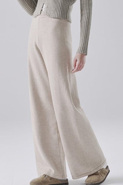 Wool Straight Leg Knit Pants