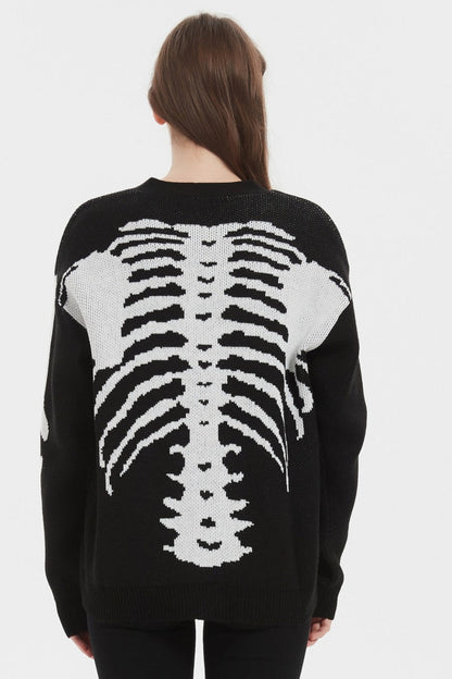 Skull Halloween Knit Loose Versatile Spring Autumn Cardigan