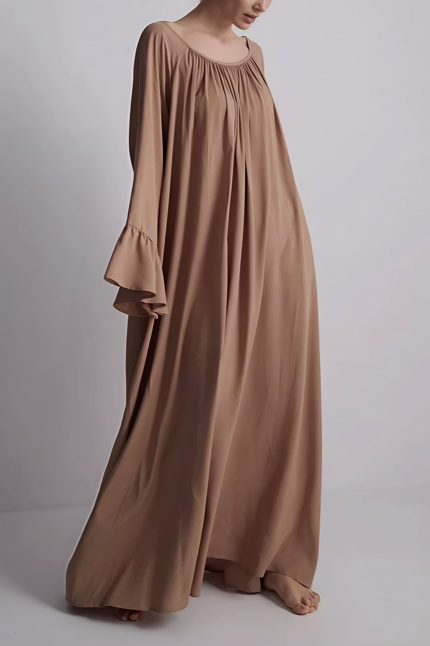 Loose Slouchy Flared Hem Maxi Dress