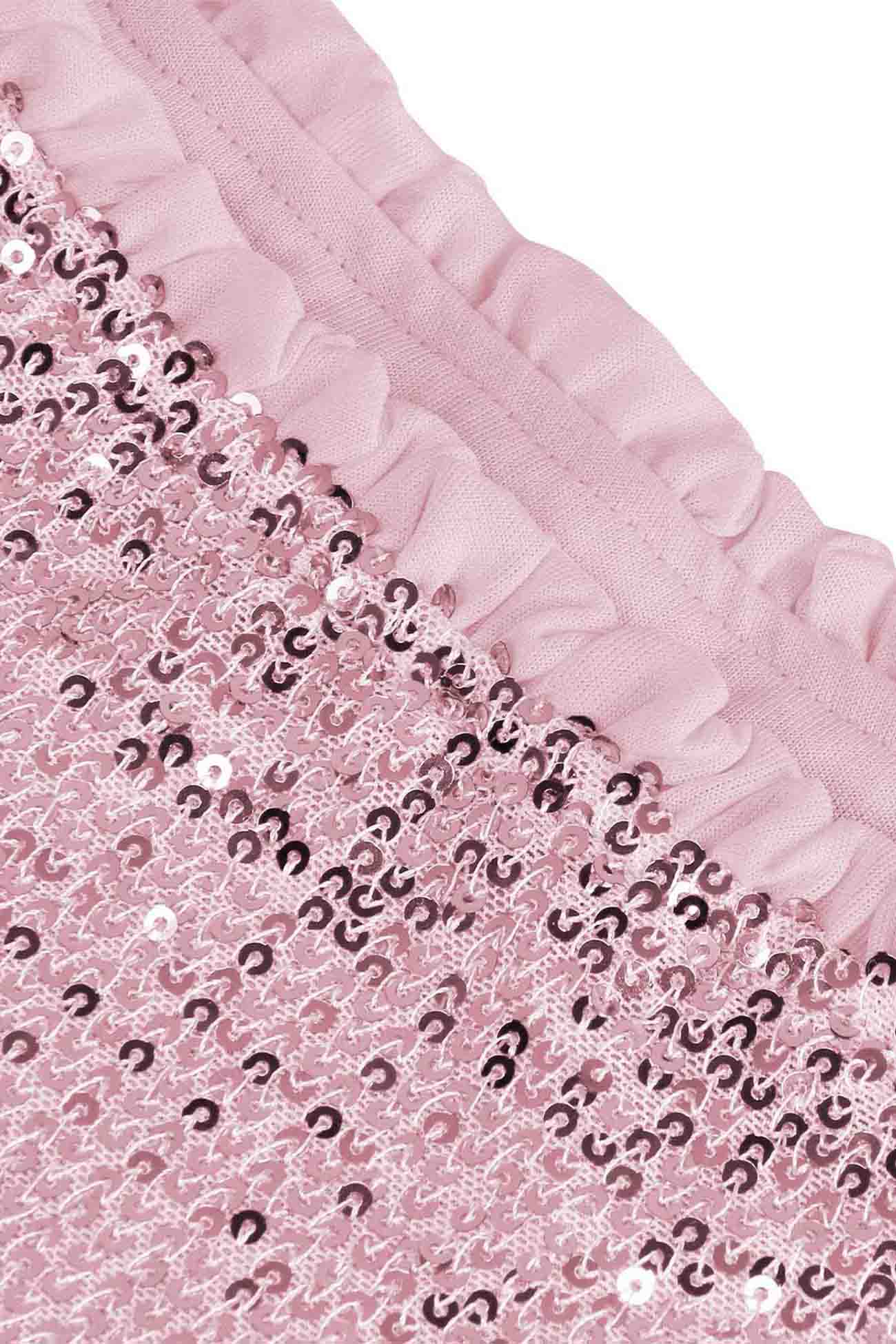 Sequined Pleated Tiered Mini Skirt