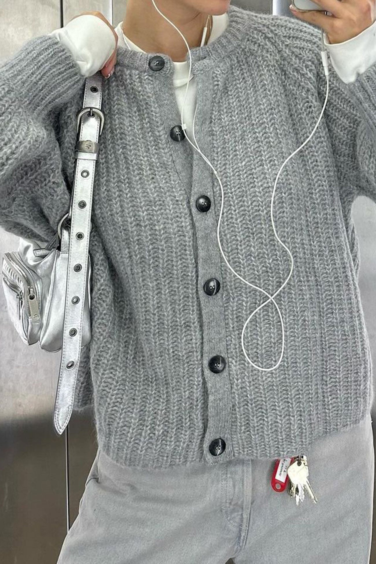 Color Lantern Sleeve Short Cardigan