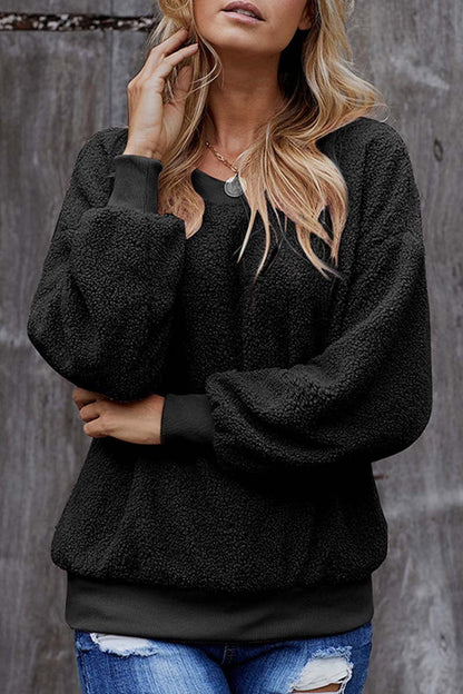 Teddy Plush Sweater Tops