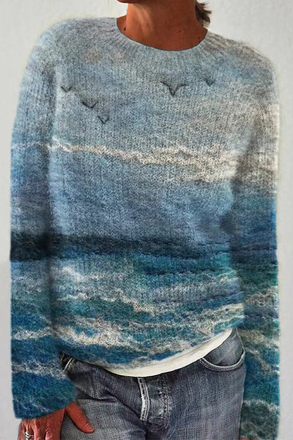 Moxidress O Neck Long Sleeves Graphic Sweater(in 3 Patterns)