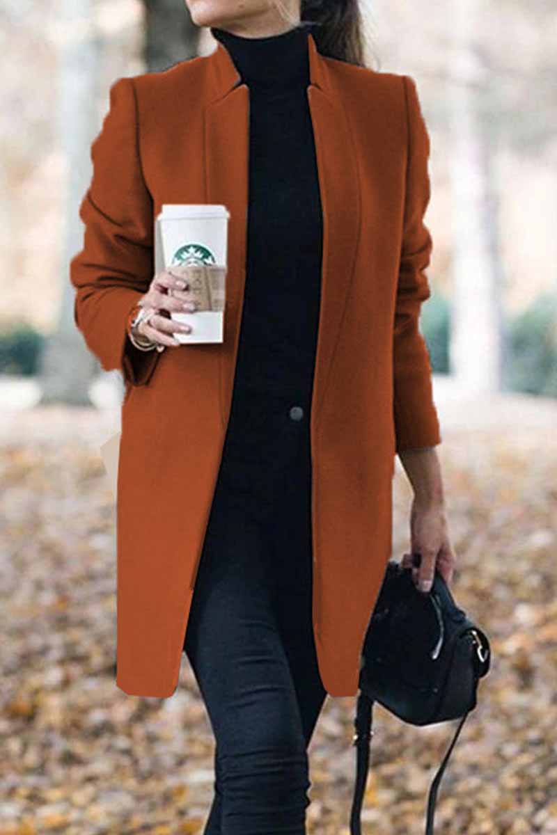 And Stylish Commuter Stand Collar Coat(6 Colors)