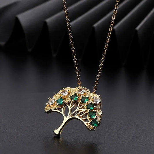 Elegant Emerald Tree Necklace