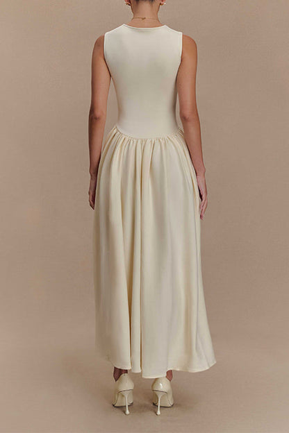Moxidress Square Neck Sleeveless Flowy Maxi Dress
