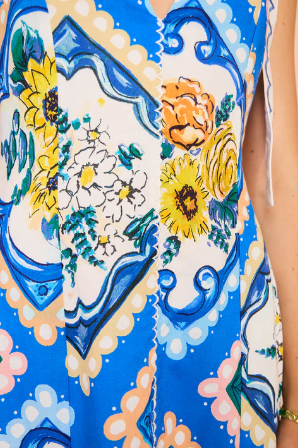 Tie Shoulder Maxi Dress in Azure