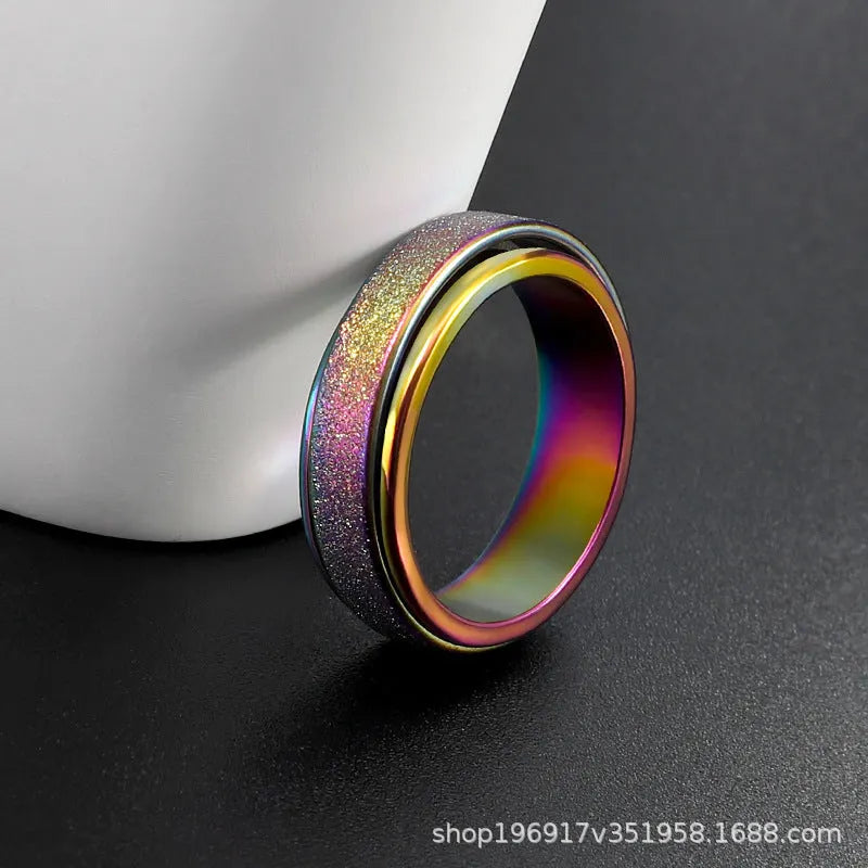 Rainbow Glitter Ring