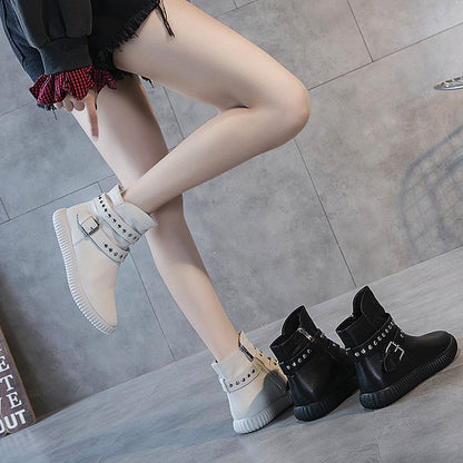 Style Female Autumn Ankle Flat Martin Boots