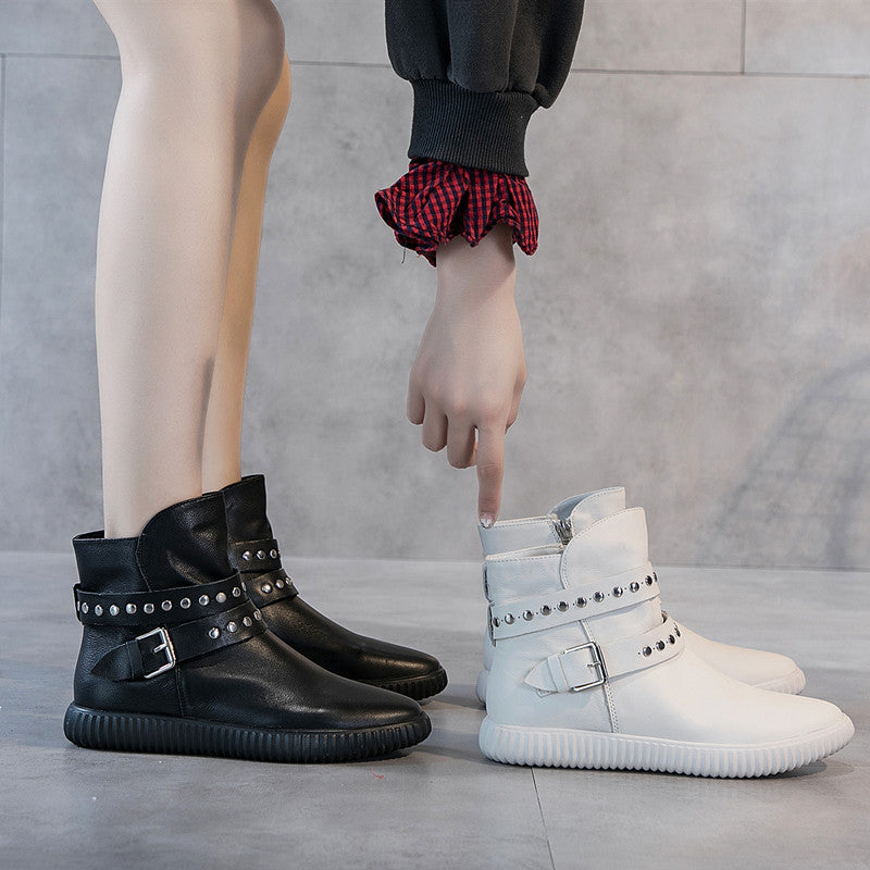 Style Female Autumn Ankle Flat Martin Boots