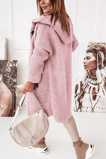 Cozy With Coffee Button Down Hooded Cardigan