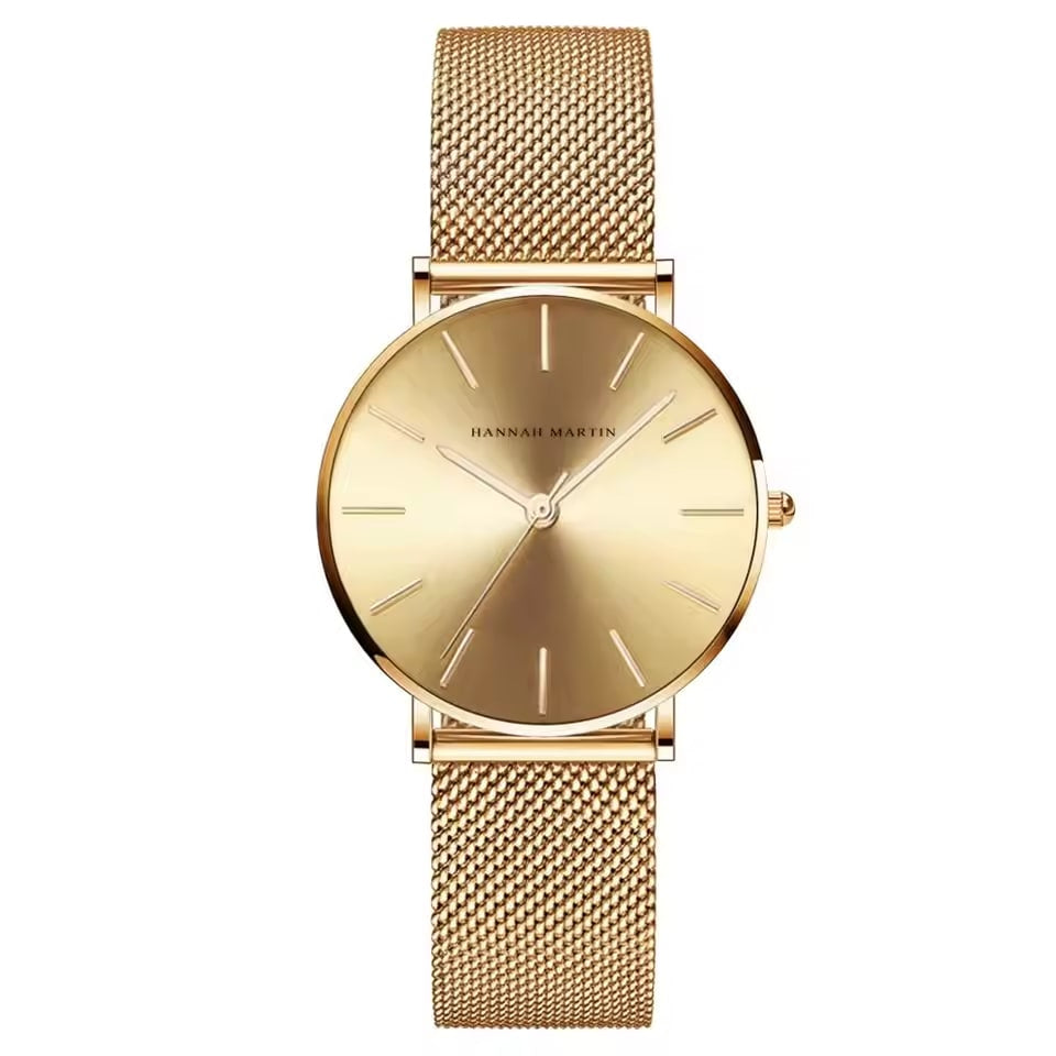 Rose Gold Wristwatch Featuring Quartz Movement
