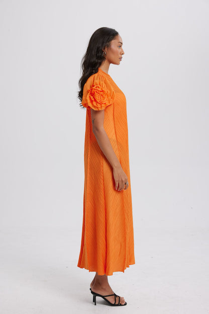 Jessica Applique Textured Midi Dress