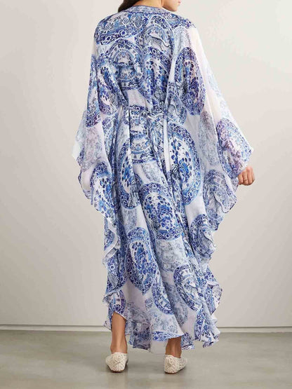 Sophisticated Resort Leopard Print Flowy Maxi Dress