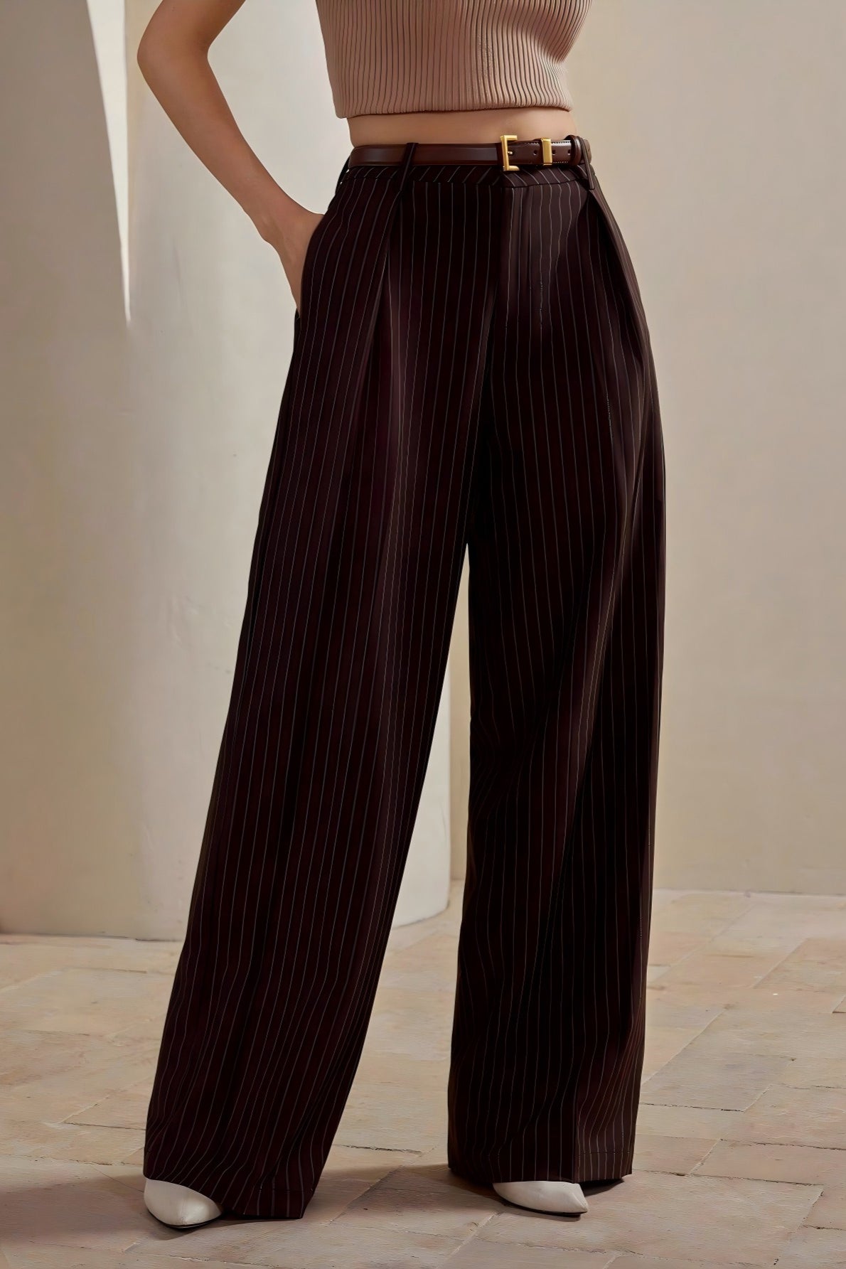 Stripe Wide Leg Pants