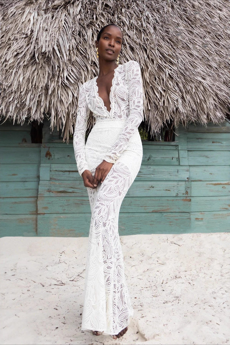 Lace Cutout Bodycon Maxi Dress