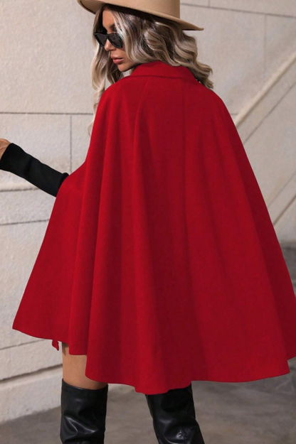Double Breasted Loose Slim Wool Mid Length Coat