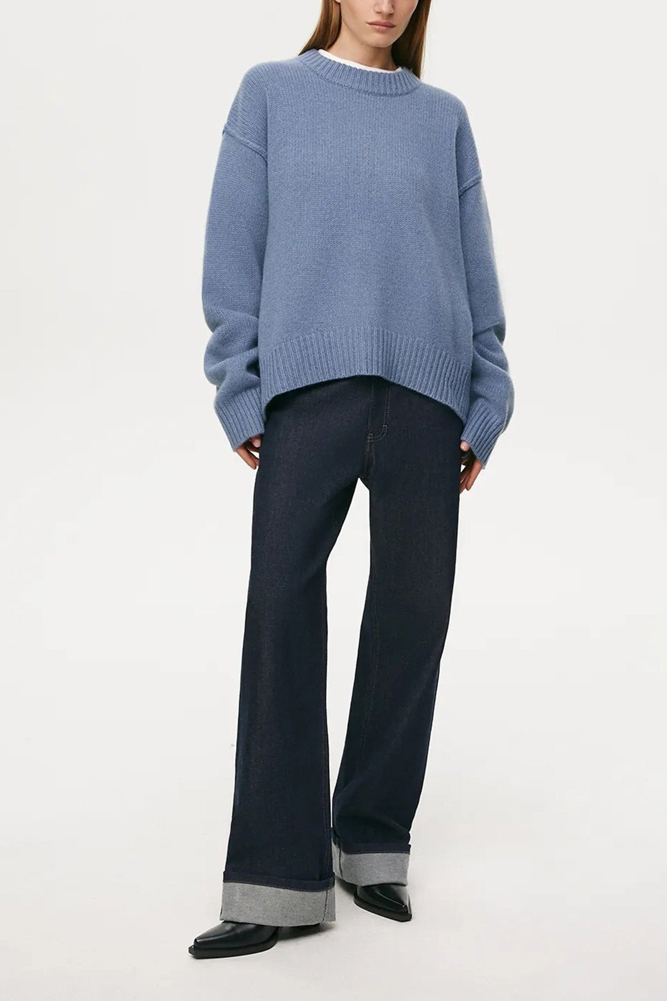 Round Neck Color Pullover Sweater