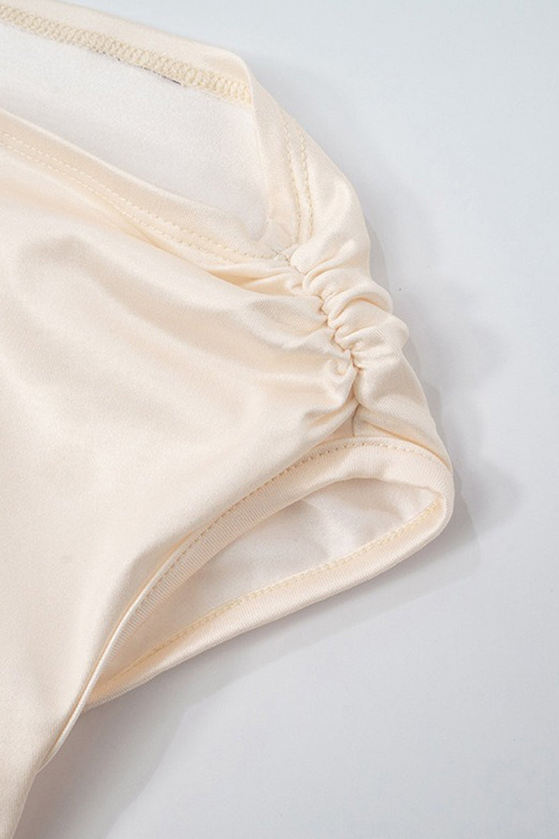 Slop Shoulder Ruffle Mini Dress