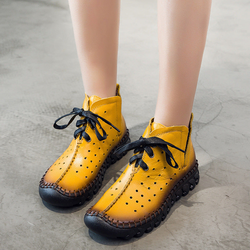 Autumn Flat Hole Breathable Ankle Boots