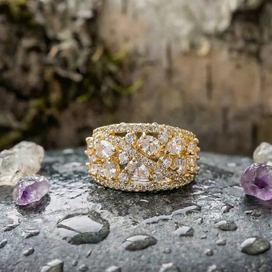 Elegant Crystal Statement Ring