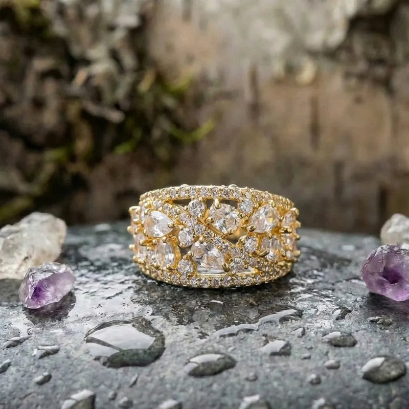 Elegant Crystal Statement Ring