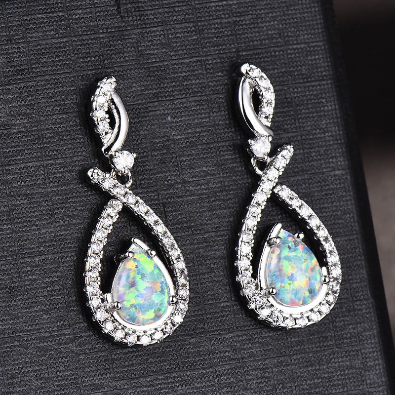 Elegant Opal Drop Earrings