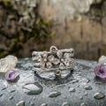 Vintage Flower Silver Layered Ring