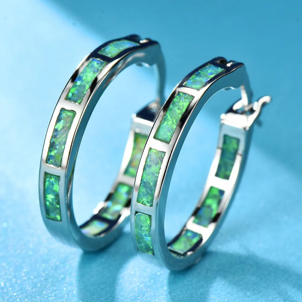 Elegant Green Opal Earrings