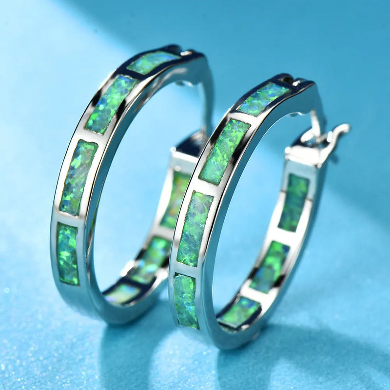 Elegant Green Opal Earrings