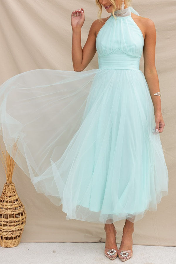 French Fairy, Ethereal Chiffon Patchwork Detail Suspender Long Dress