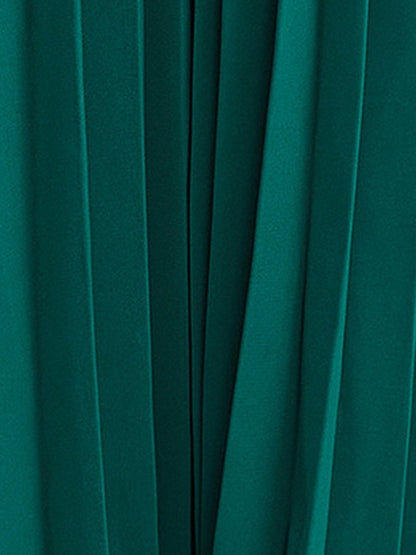 Batwing Sleeves Loose Pleated Color Maxi Dresses