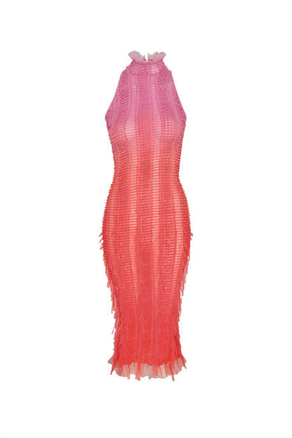 Veronica Gradient Semi-sheer Midi Dress