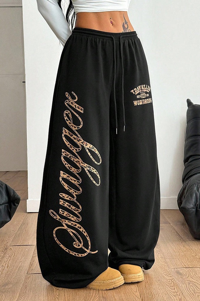 Hip Hop Graphic Print Baggy Pants