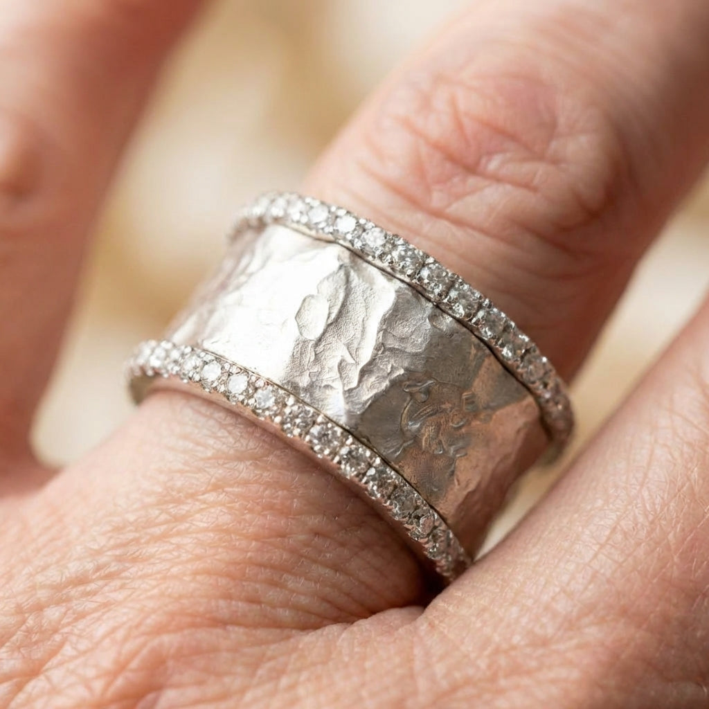 Vintage Silvered Zirconia Ring