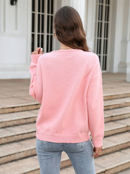 Love on Pulse Knit Pullover Sweatshirt