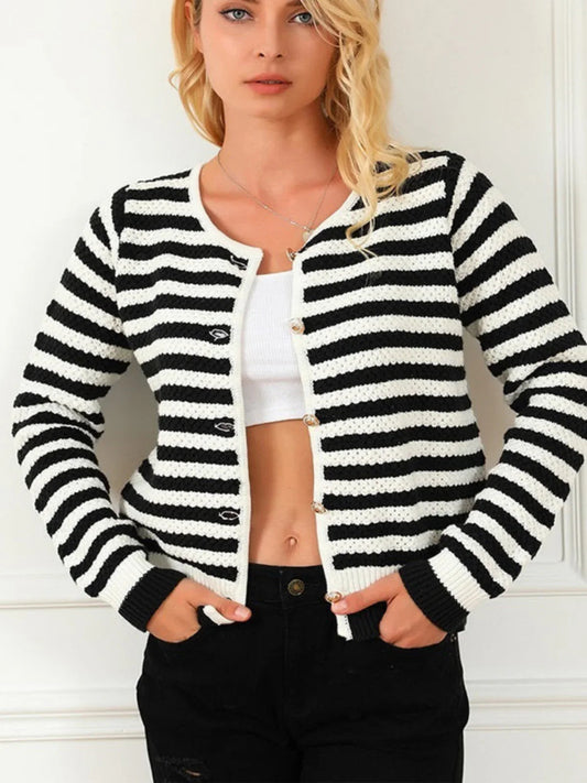 Always Wide Striped Cardigan