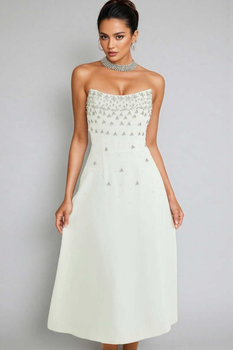 Zirana White Diamond Maxi Dress