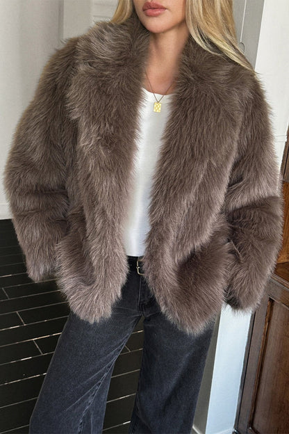 Soft Plush Long Sleeve Coat
