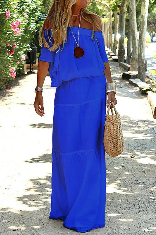 Off Shoulder Beach Maxi Dress