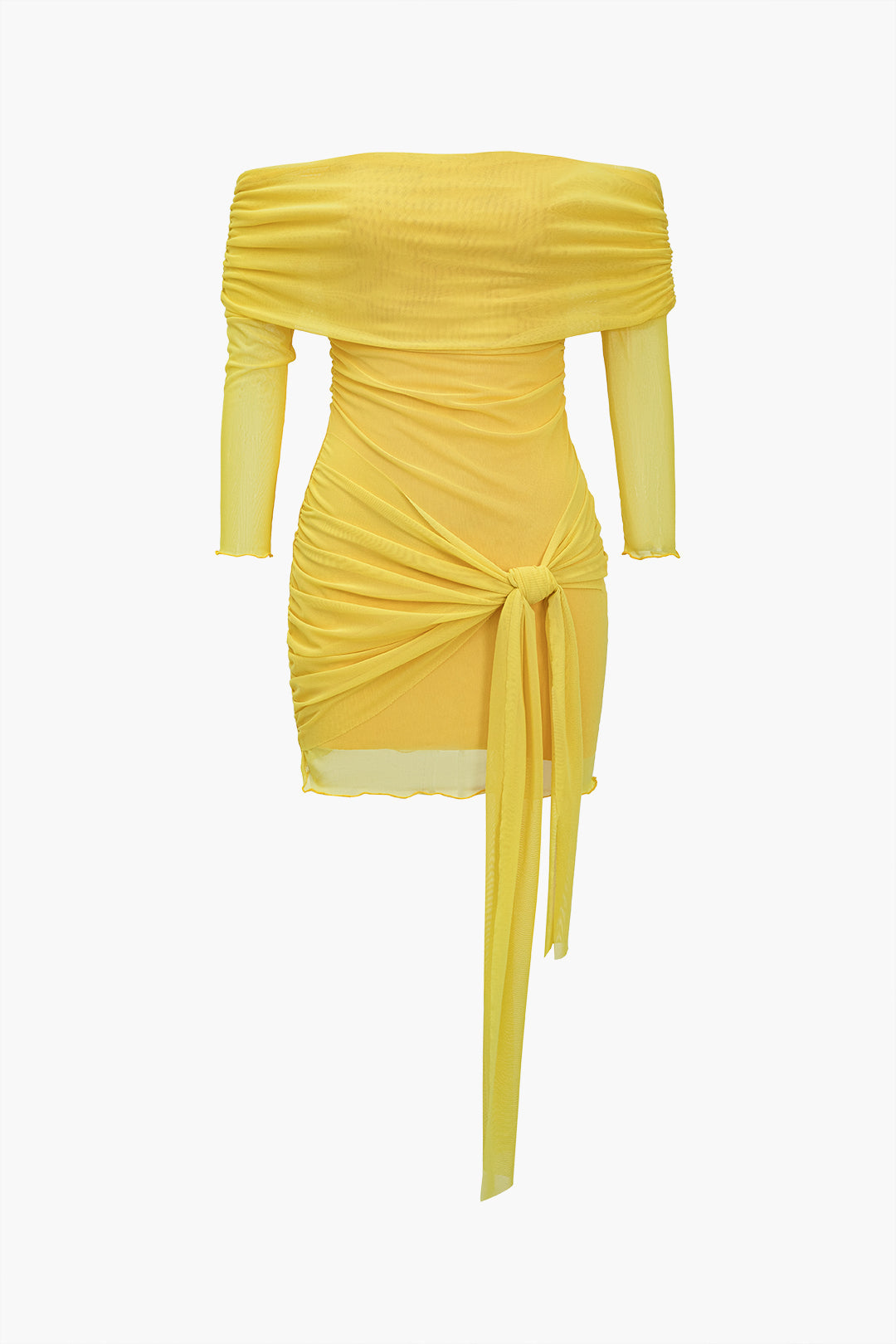 Tie Front Off Shoulder Mini Dress