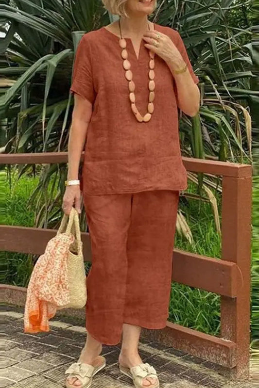 Loose Color Shirt Pants Set