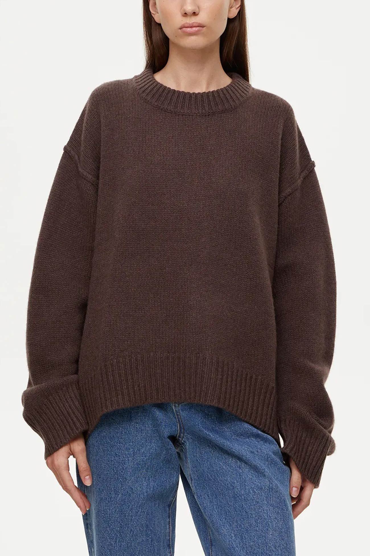 Round Neck Color Pullover Sweater