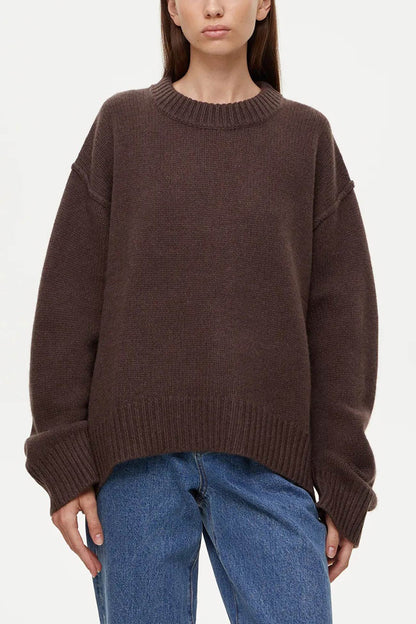 Round Neck Color Pullover Sweater
