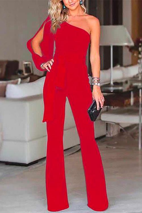 Cold One Shoulder Jumpsuit(7 Colors)