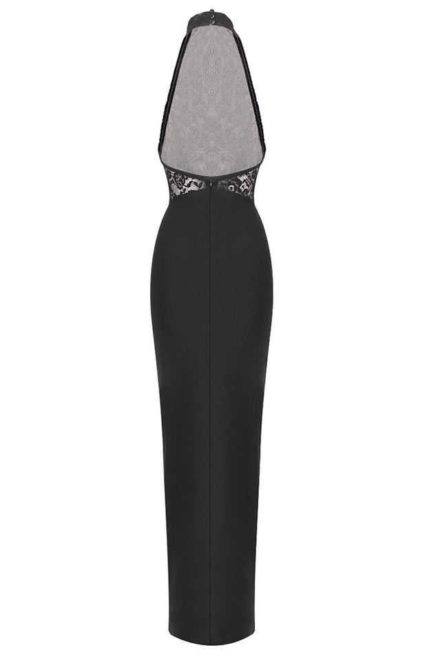 Janice Halterneck Lace Maxi Dress