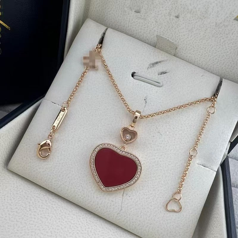 Elegant Ruby Heart Necklace